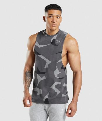 Podkoszulki Męskie Gymshark Critical Drop Arm Czarne | PL 4010ZUT